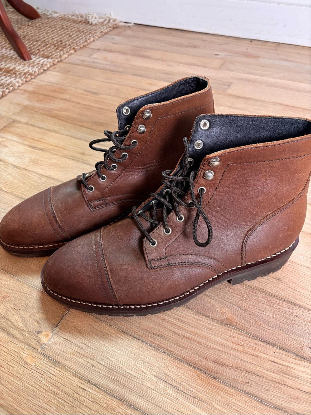 Thursday Boot Co Everyday Lace Up Boots Brown Leather Cap Toe Men’s Size 11